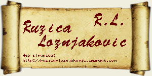 Ružica Ložnjaković vizit kartica